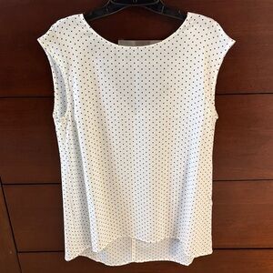 Halogen Women’s White Sleeveless Polka Dot Top